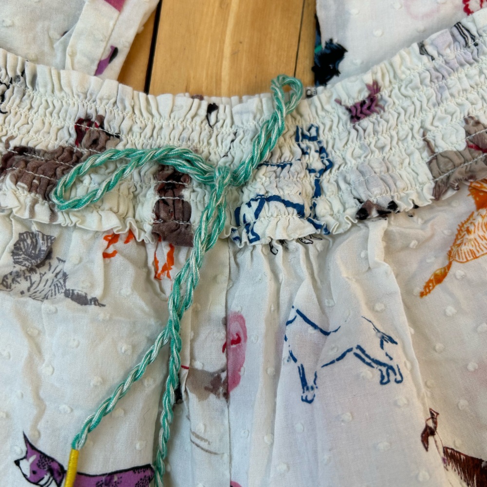 Anthropologie E for Eloise Pajama Pants Animal Print Dog Colorful Size Medium - Picture 6 of 7